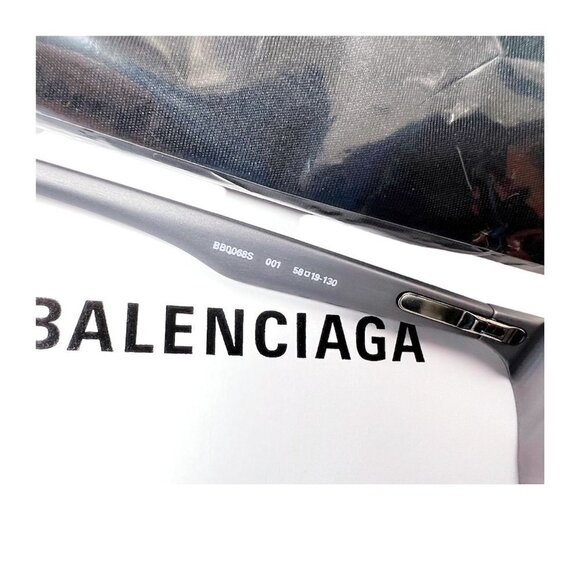 Balenciaga Logo Womens Grey Aluminum Metal Frame UV Sunglasses with Case New main image 14